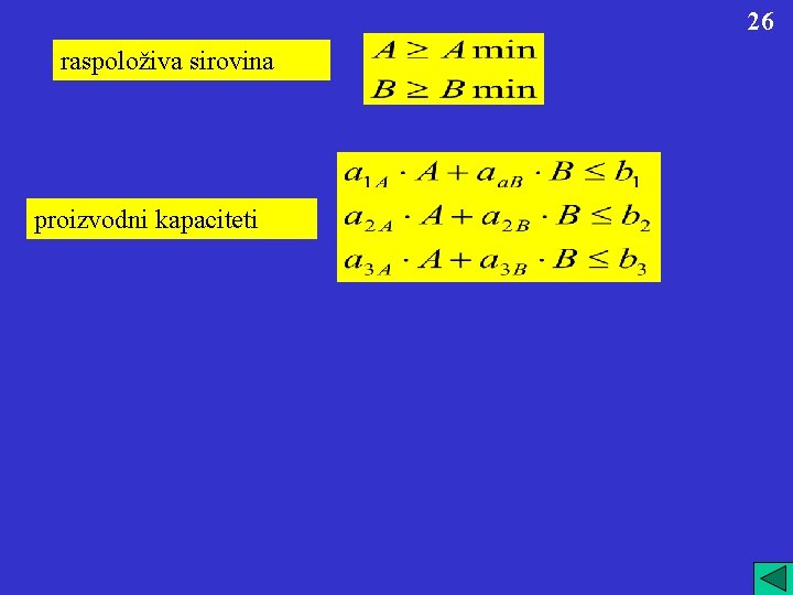 26 raspoloživa sirovina proizvodni kapaciteti 