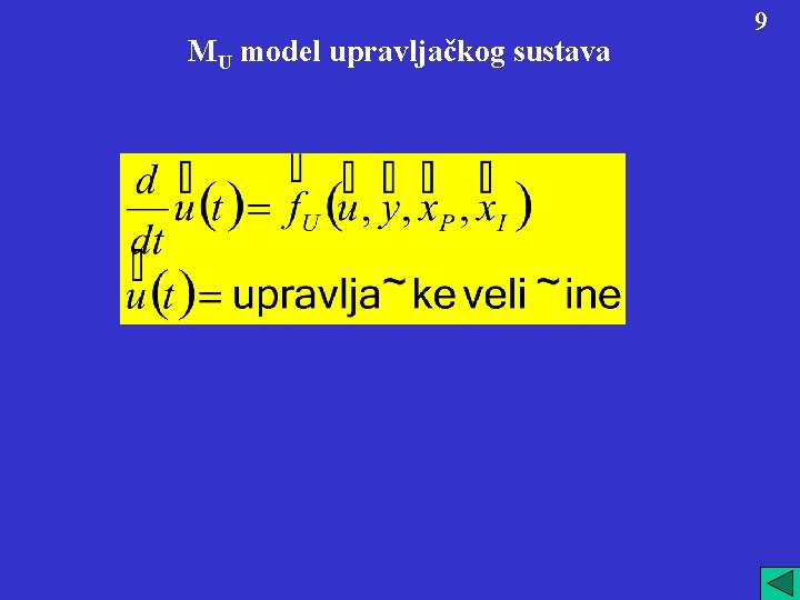 MU model upravljačkog sustava 9 