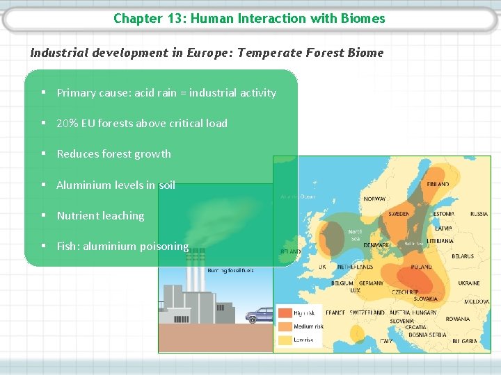 Chapter 13: Human Interaction with Biomes Industrial development in Europe: Temperate Forest Biome §