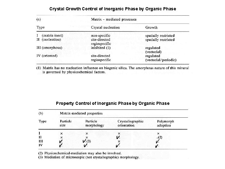 Crystal Growth Control of Inorganic Phase by Organic Phase Property Control of Inorganic Phase