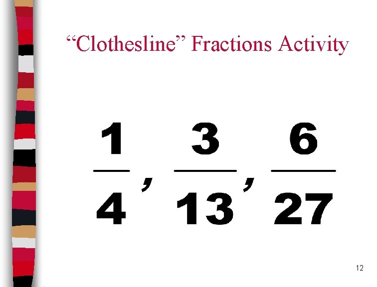 “Clothesline” Fractions Activity , , 12 