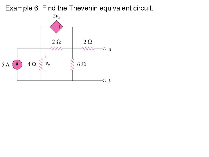 Example 6. Find the Thevenin equivalent circuit. 