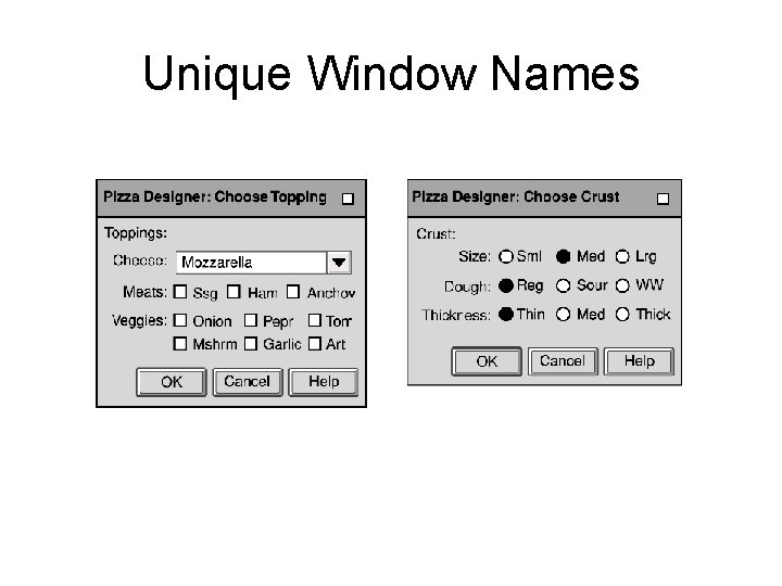 Unique Window Names 
