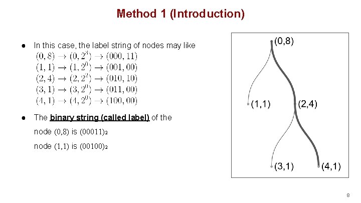 Method 1 (Introduction) ● In this case, the label string of nodes may like