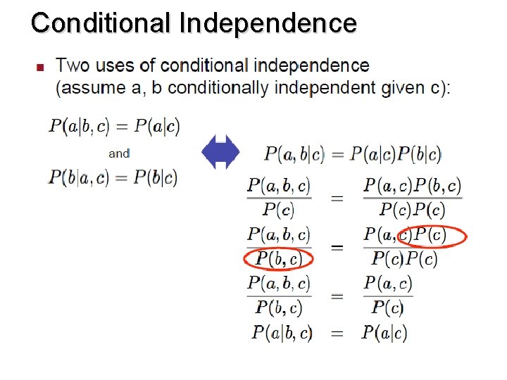 Conditional Independence 