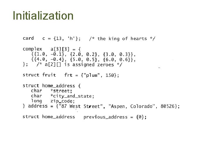 Initialization 