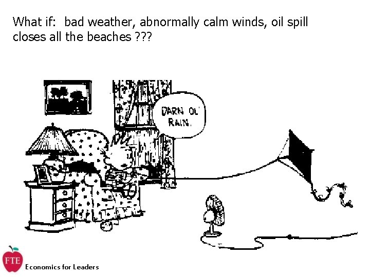 What if: bad weather, abnormally calm winds, oil spill closes all the beaches ?