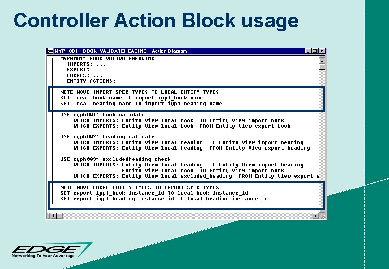 Controller Action Block usage 