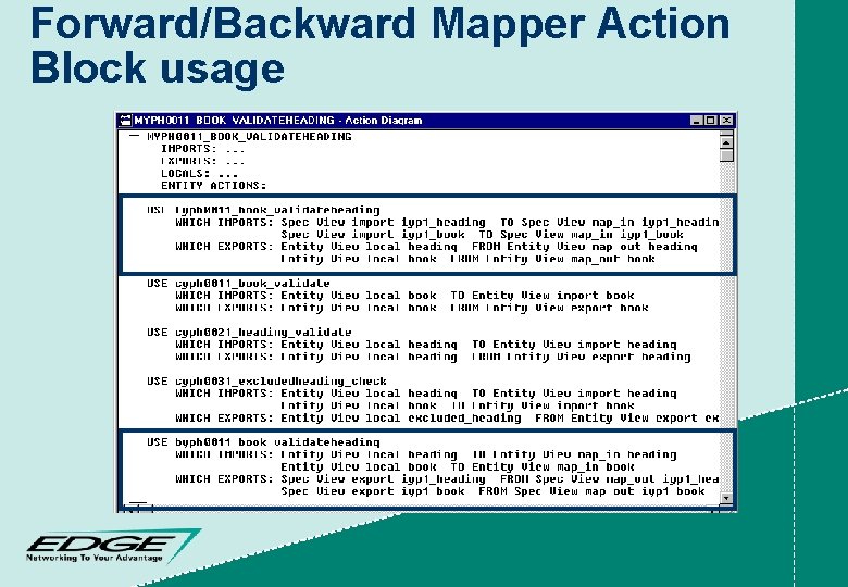 Forward/Backward Mapper Action Block usage 