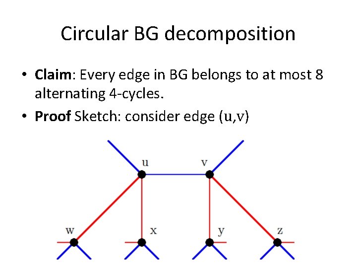 Circular BG decomposition • Claim: Every edge in BG belongs to at most 8