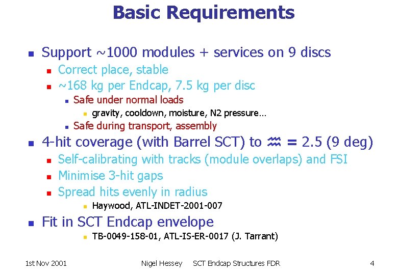 Basic Requirements n Support ~1000 modules + services on 9 discs n n Correct