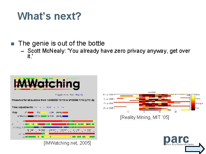 What’s next? n The genie is out of the bottle – Scott Mc. Nealy: