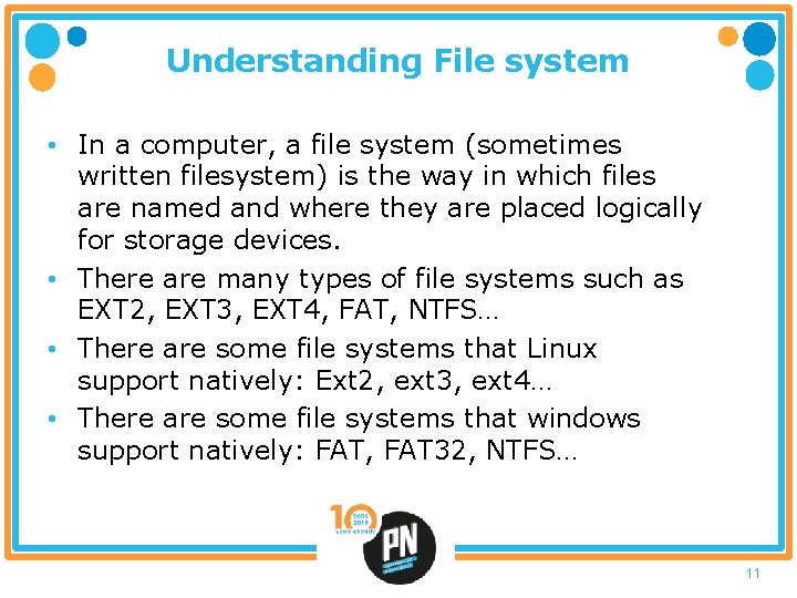 Understanding File system • In a computer, a file system (sometimes written filesystem) is