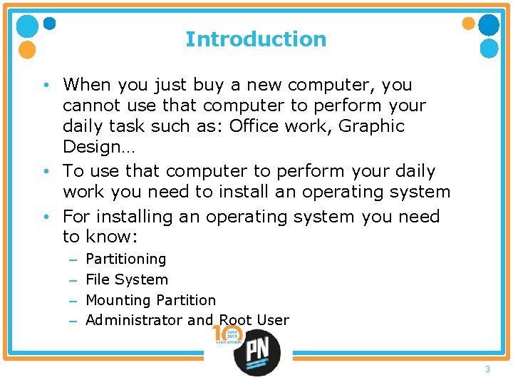 Introduction • When you just buy a new computer, you cannot use that computer