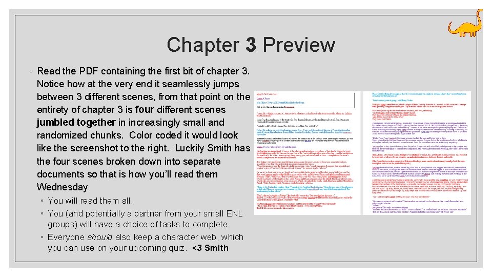 Chapter 3 Preview ◦ Read the PDF containing the first bit of chapter 3.