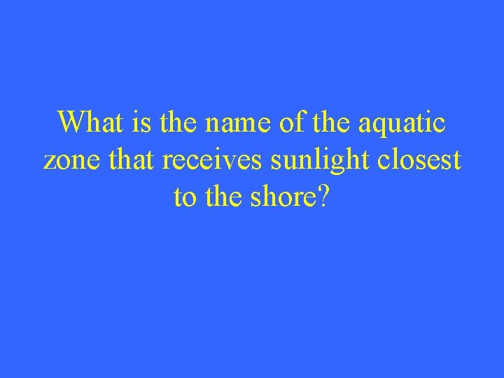 What is the name of the aquatic zone that receives sunlight closest to the