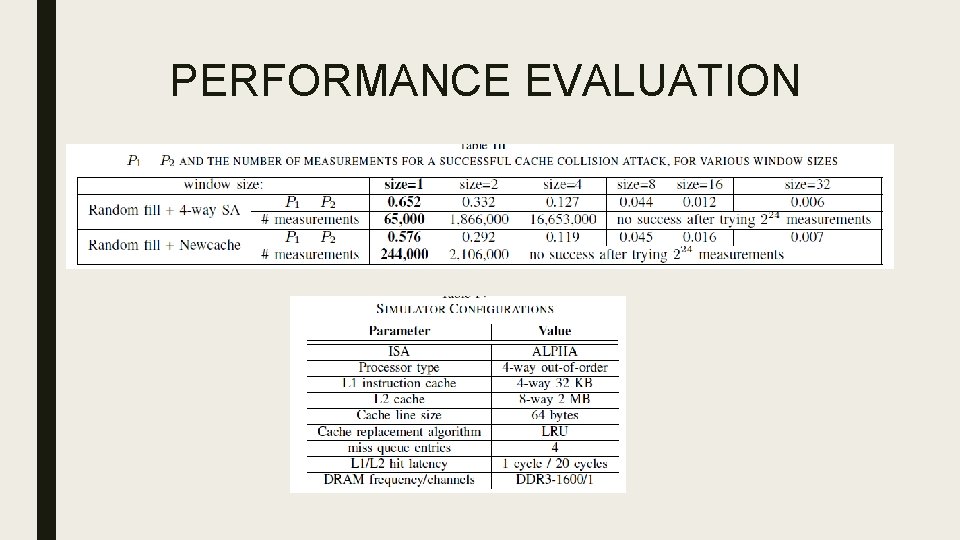 PERFORMANCE EVALUATION 