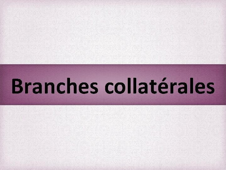 Branches collatérales 