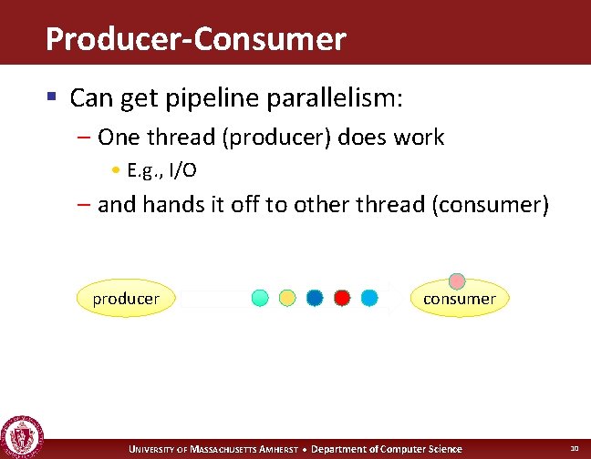 Producer-Consumer § Can get pipeline parallelism: – One thread (producer) does work • E.