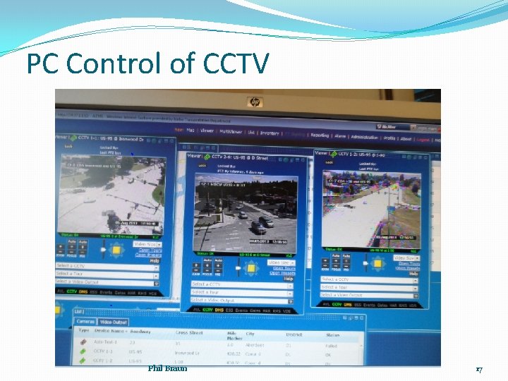 PC Control of CCTV Phil Braun 17 
