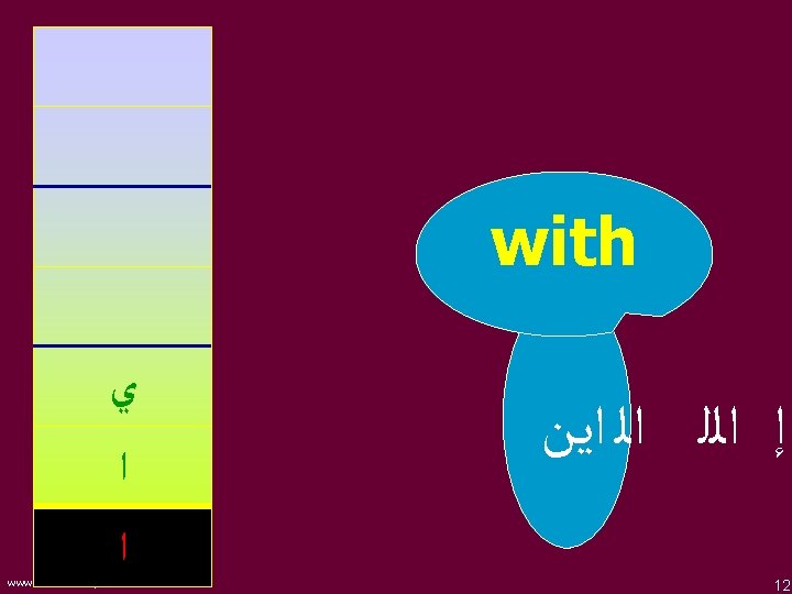 with ﻱ ﺍ ﺍ www. understandquran. com ﺇ ﺍﻟﻠ ﺍﻟ ﺍﻳﻦ 12 