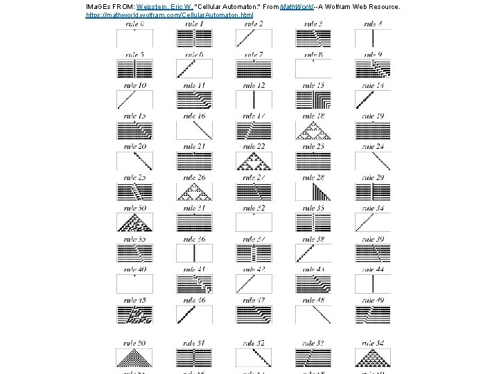 IMa. GEs FROM: Weisstein, Eric W. "Cellular Automaton. " From Math. World--A Wolfram Web