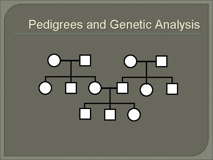 Pedigrees and Genetic Analysis Pedigrees and Genetic Analysis