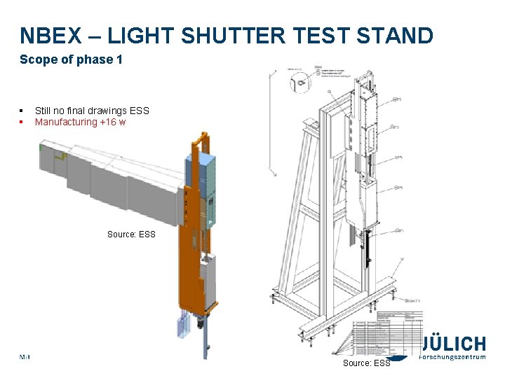 NBEX – LIGHT SHUTTER TEST STAND Scope of phase 1 § § Still no