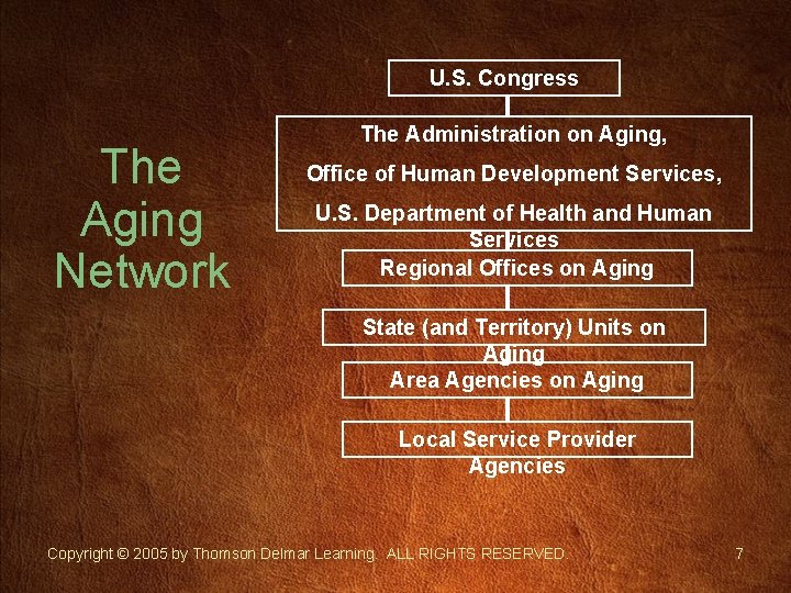 U. S. Congress The Aging Network The Administration on Aging, Office of Human Development