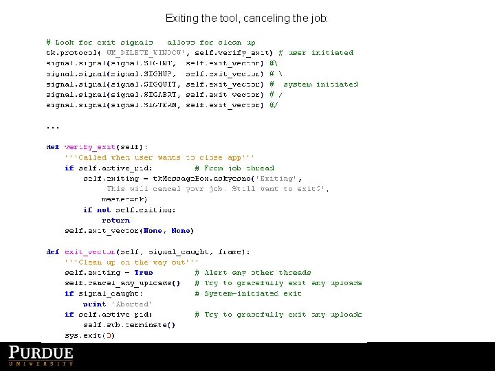 Exiting the tool, canceling the job: 