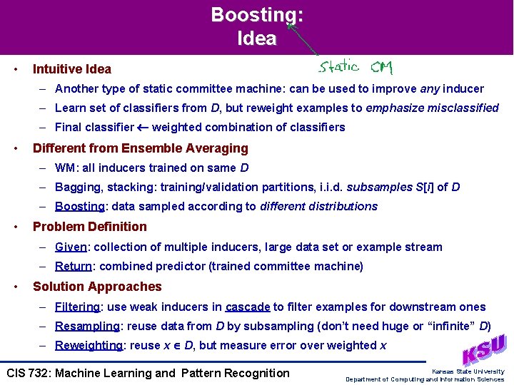 Boosting: Idea • Intuitive Idea – Another type of static committee machine: can be