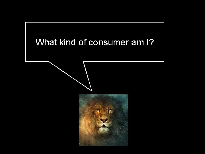 What kind of consumer am I? 