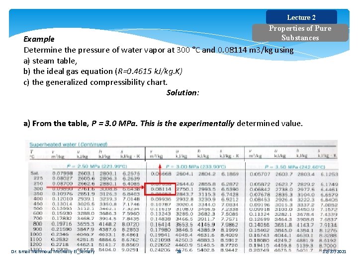Lecture 2 Properties of Pure Substances Example Determine the pressure of water vapor at Lecture 2 Properties of Pure Substances Example Determine the pressure of water vapor at
