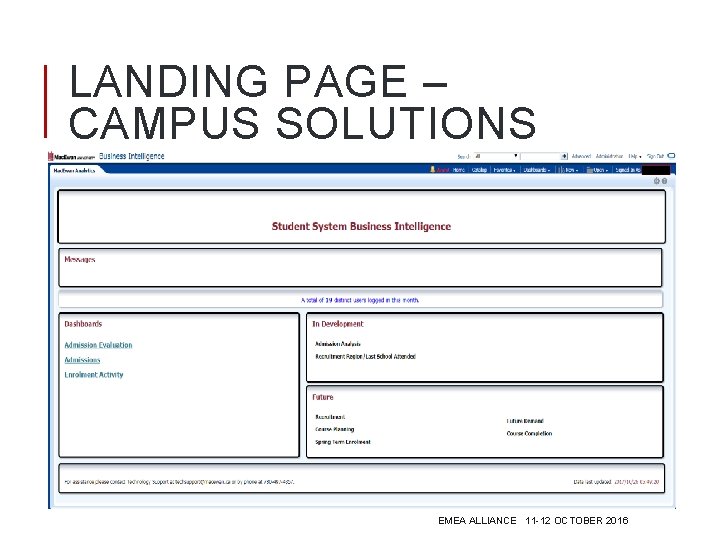 LANDING PAGE – CAMPUS SOLUTIONS EMEA ALLIANCE 11 -12 OCTOBER 2016 