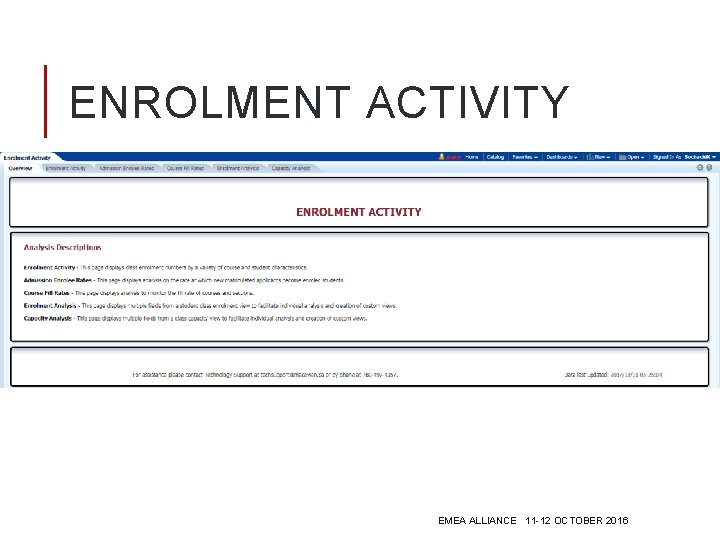 ENROLMENT ACTIVITY EMEA ALLIANCE 11 -12 OCTOBER 2016 