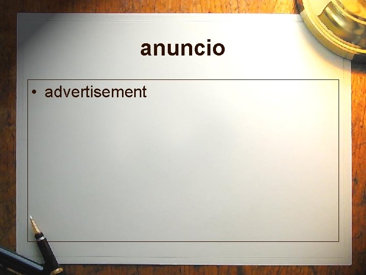 anuncio • advertisement 