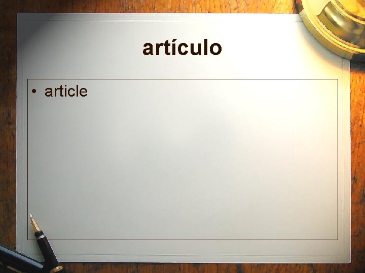 artículo • article 
