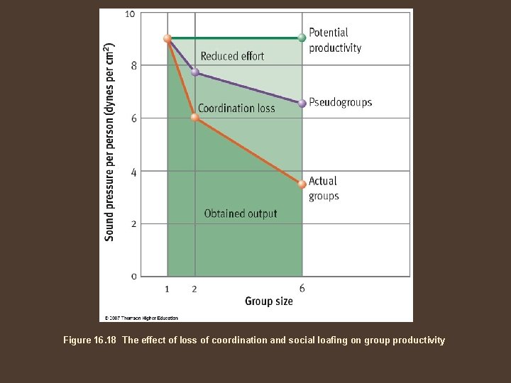 Figure 16. 18 The effect of loss of coordination and social loafing on group
