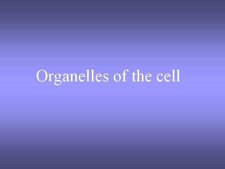 Organelles of the cell 
