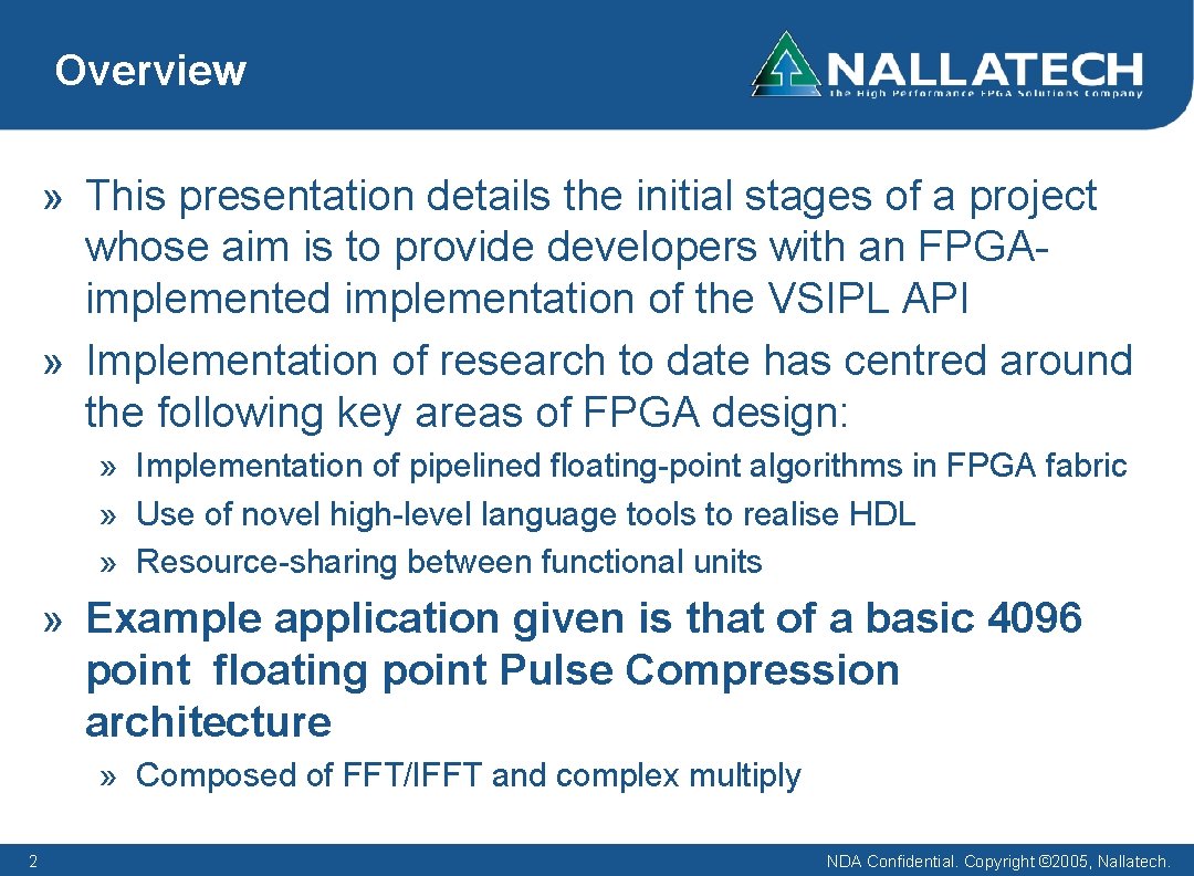 Overview » This presentation details the initial stages of a project whose aim is