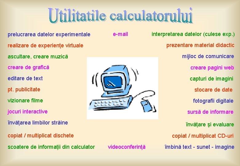 prelucrarea datelor experimentale e-mail interpretarea datelor (culese exp. ) prezentare material didactic realizare de