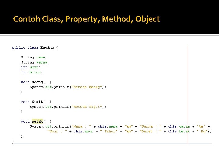 Contoh Class, Property, Method, Object 