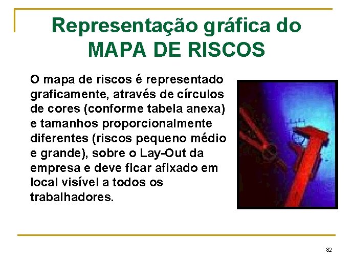 Representação gráfica do MAPA DE RISCOS O mapa de riscos é representado graficamente, através