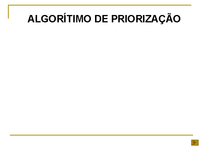 ALGORÍTIMO DE PRIORIZAÇÃO 