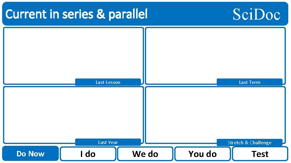 Sci. Doc Current in series & parallel Do Now Last Lesson Last Term Last Sci. Doc Current in series & parallel Do Now Last Lesson Last Term Last