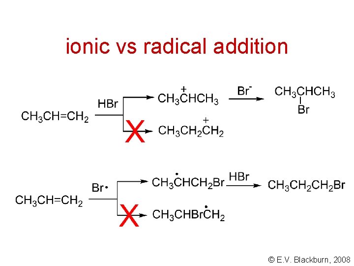 ionic vs radical addition © E. V. Blackburn, 2008 