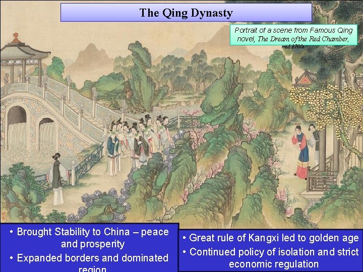 The Qing Dynasty Portrait of a scene from Famous Qing novel, The Dream of
