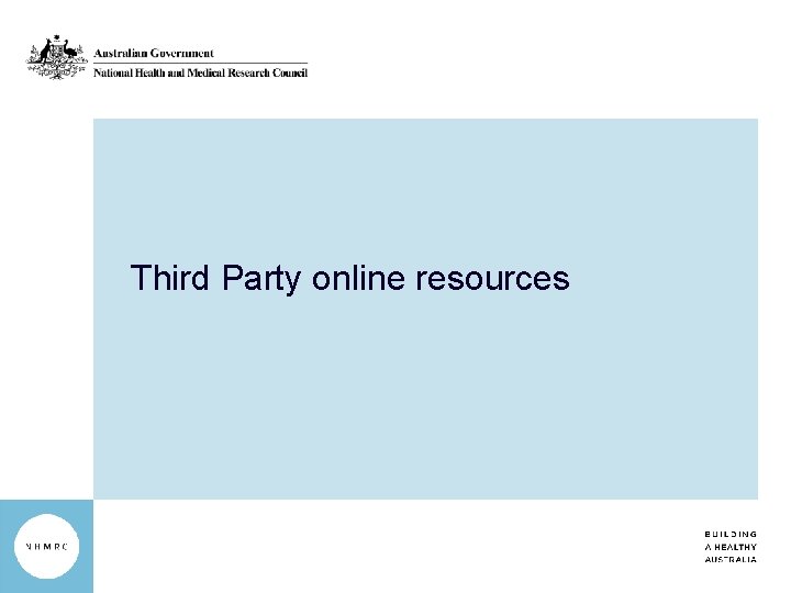 Third Party online resources 