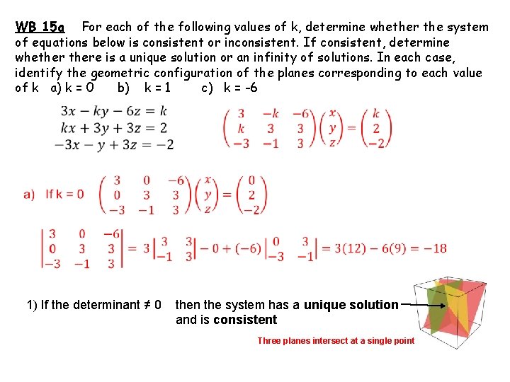 WB 15 a For each of the following values of k, determine whether the