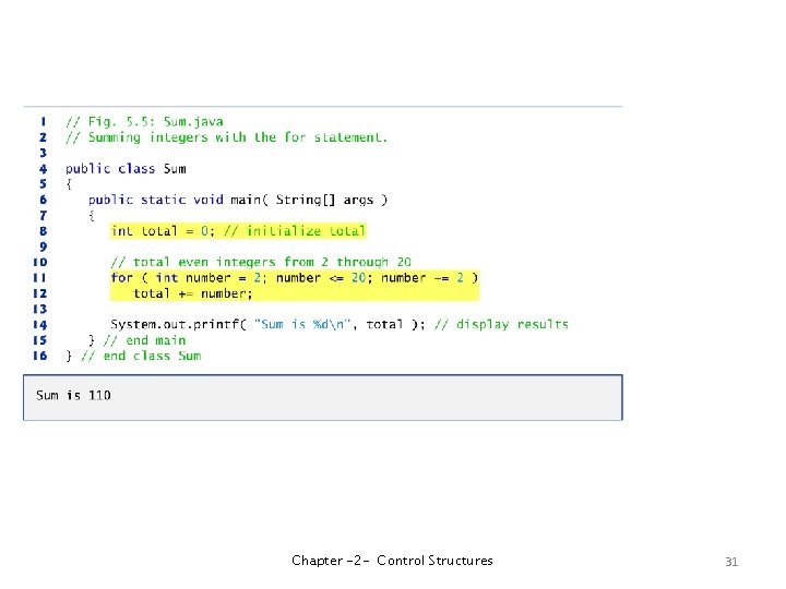Chapter -2 - Control Structures 31 